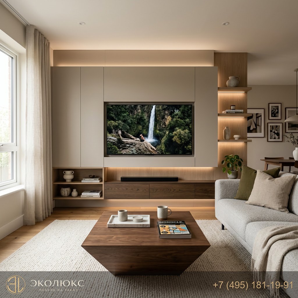 Современная ТВ-зона для гостиной