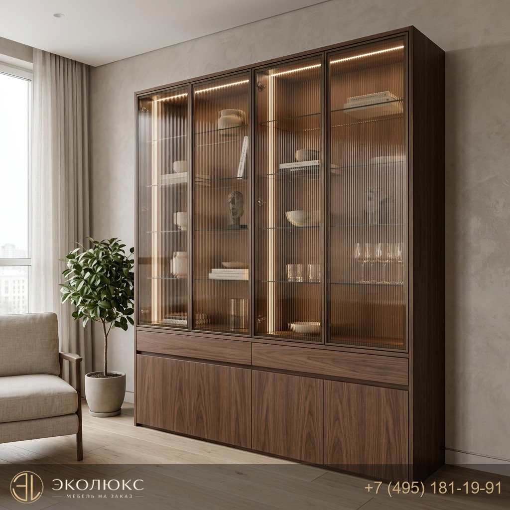 Витрина для гостиной Moru бронза (арт. 9076), Adem Glass