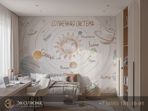 Вместительный детский шкаф в неоклассическом стиле фото 2