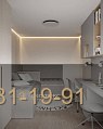 Двухместный серый рабочий стол для детской с шкафами фото 6
